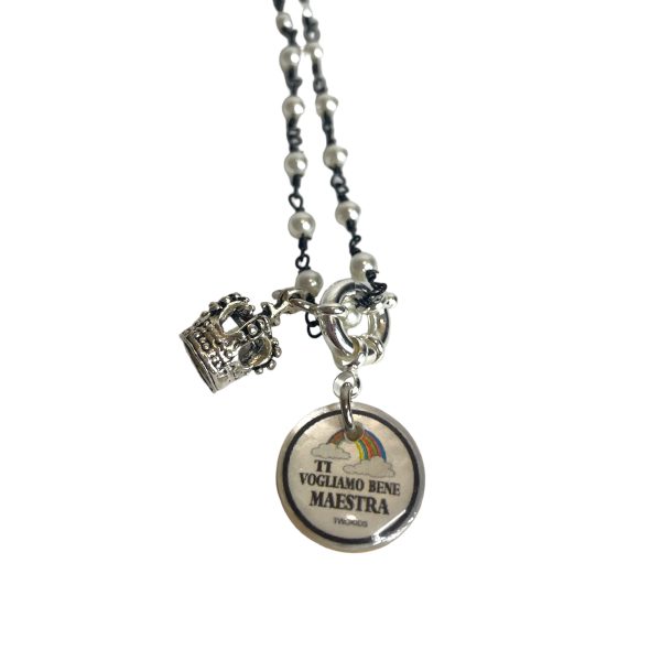 Collana Catena e Perline “Ti vogliamo bene Maestra”