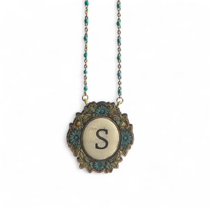 girocollo monogram azzurro