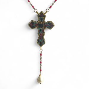 collana croce blu