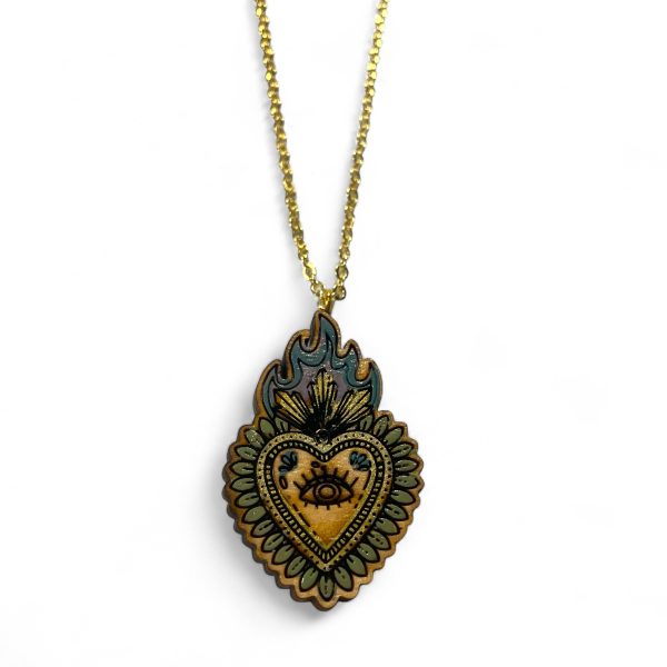 Collana Sacre Coeur Salvia e Oro “Ricicli Preziosi”